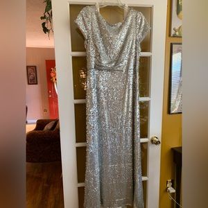 Women sequin silver dress